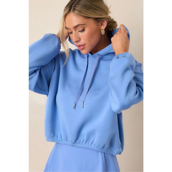 SPANX Tops - Spanx AirEssentials  Cropped Hoodie Size M Cornflower Blue $128
